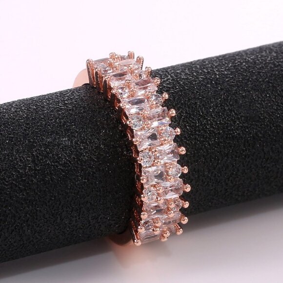 💞 Fashion Beautiful Gems Full Around Zircon Eternity Rings for Women, PD… - Picture 1 of 12